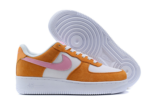 Women's Air Force 1 Low Top Orange/White Shoes 090